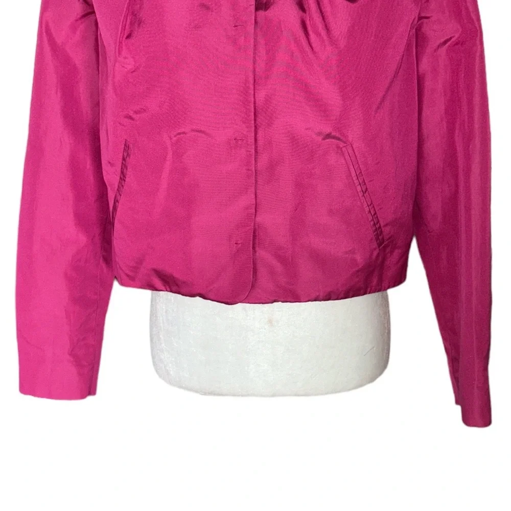 NWT Moschino Rare Vintage Pink Silk Blend Bow Crop Blazer - 42 - 8 US